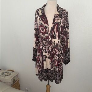 Free People Multicolor Floral Dress. Sz Large. Used twice. Good condition